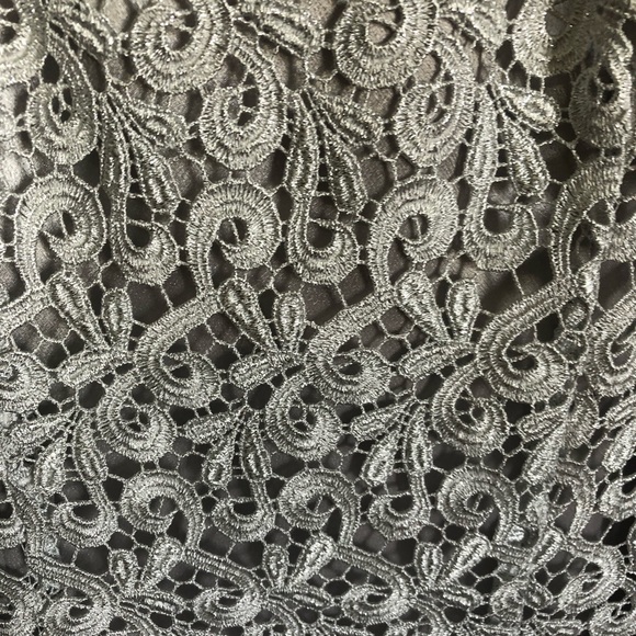 ONYX Nite Dress 10 Lined Beautiful Metallic Lace Overlay Scalloped Hem Vintage - Picture 5 of 7